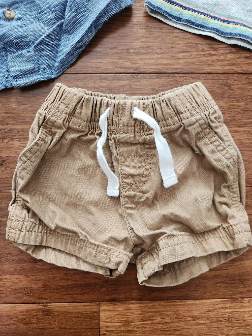 Set Of 3 Baby Boys Carter's Summer Short Sleeve Shorts Elephant Stripes 3 Months